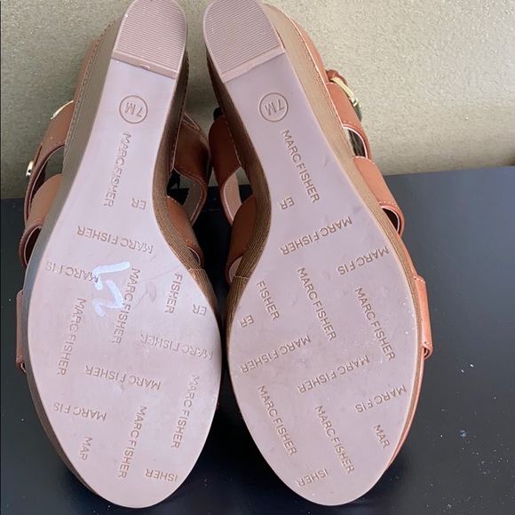 Marc Fisher Tan Wedge Sandals - Picture 6 of 8